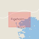Karta som med röd fyrkant ramar in Figeholm, Fårbo, Oskarshamn, Kalmar län
