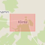 Karta som med röd fyrkant ramar in Klinte, Gotland, Gotlands län