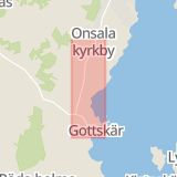Karta som med röd fyrkant ramar in Kungsbacka, Gottskärsvägen, Hallands län