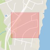 Karta som med röd fyrkant ramar in Onsala Strandväg, Kungsbacka, Hallands län
