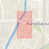 Karta som med röd fyrkant ramar in Falkenberg, Kungsbacka, Hallands län