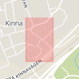 Karta som med röd fyrkant ramar in Kinna, Stationsgatan, Mark, Västra Götalands län