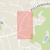 Karta som med röd fyrkant ramar in Gamla Kullaviksvägen, Kungsbacka, Hallands län