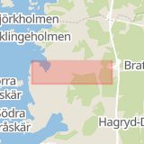 Karta som med röd fyrkant ramar in Kungsbacka, Kullaviksvägen, Falkenberg, Varbergsvägen, Hallands län