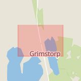 Karta som med röd fyrkant ramar in Grimstorp, Nässjö Kommun, Nässjö, Jönköpings län