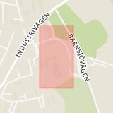 Karta som med röd fyrkant ramar in Sinntorpsskolan, Lindome, Mölndal, Västra Götalands län