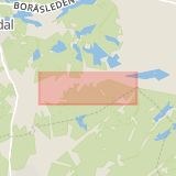 Karta som med röd fyrkant ramar in Hällesåkersvägen, Lindome, Mölndal, Västra Götalands län