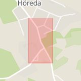 Karta som med röd fyrkant ramar in Höreda, Eksjö, Jönköpings län