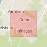 Karta som med röd fyrkant ramar in Gråbo, Gotland, Stockholms Län, Gotlands län