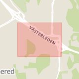 Karta som med röd fyrkant ramar in Bosgården, Bifrostgatan, Topasgatan, Sahlgrenska Sjukhuset, Göteborg, Västra Götalands län