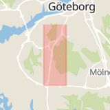 Karta som med röd fyrkant ramar in Dag Hammarskjöldsleden, Göteborg, Västra Götalands län