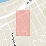 Karta som med röd fyrkant ramar in Styrmansgatan, Göteborg, Västra Götalands län