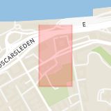 Karta som med röd fyrkant ramar in Karl Johansgatan, Stigbergstorget, Göteborg, Västra Götalands län