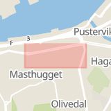 Karta som med röd fyrkant ramar in Göteborg, Andra Långgatan, Lidköping, Hagalund, Jordhyttegatan, Lysekil, Stångholmen, Västra götalands län, Västra Götalands län