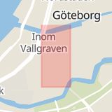 Karta som med röd fyrkant ramar in Västra Hamngatan, Göteborg, Västra Götalands län