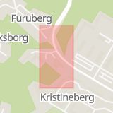 Karta som med röd fyrkant ramar in Kristineberg, Borås, Västra Götalands län