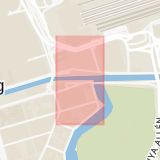 Karta som med röd fyrkant ramar in Kanalen, Trädgårdsföreningen, Göteborg, Västra Götalands län