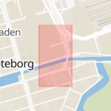 Karta som med röd fyrkant ramar in Göteborg, Halmstad, Nordstan, Brunnsparken, Västra götalands län, Västra Götalands län