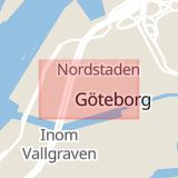 Karta som med röd fyrkant ramar in Åmål, Hamngatan, Kungälv, Ulricehamn, Göteborg, Postgatan, Nordstaden, Västra Götalands län