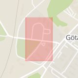 Karta som med röd fyrkant ramar in Göta, Kaptensgatan, Borås, Västra Götalands län