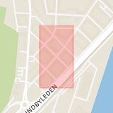 Karta som med röd fyrkant ramar in Myntgatan, Hisingsgatan, Herkulesgatan, Madängsgatan, Jägaregatan, Göteborg, Västra Götalands län
