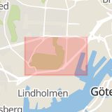 Karta som med röd fyrkant ramar in Herkulesgatan, Vårväderstorget, Långströmsgatan, Göteborg, Västra Götalands län