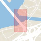 Karta som med röd fyrkant ramar in Gamlestadstorget, Säveån, Göteborg, Västra Götalands län