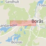 Karta som med röd fyrkant ramar in Göteborgsvägen, Borås, Västra Götalands län