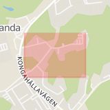 Karta som med röd fyrkant ramar in Solängsvägen, Torslanda, Göteborg, Västra Götalands län