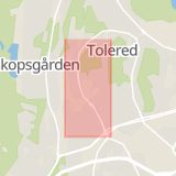 Karta som med röd fyrkant ramar in Långströmsgatan, Göteborg, Västra Götalands län