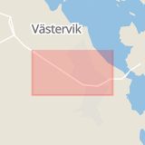 Karta som med röd fyrkant ramar in Östersjövägen, Västervik, Kalmar län