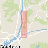 Karta som med röd fyrkant ramar in Gamlestadsvägen, Göteborg, Västra Götalands län