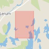 Karta som med röd fyrkant ramar in Härskogsvägen, Brygghuset, Lerum, Västra Götalands län