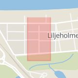 Karta som med röd fyrkant ramar in Bomgatan, Jönköping, Jönköpings län