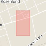 Karta som med röd fyrkant ramar in Huskvarnavägen, Jönköping, Smedjegatan, Bymarksgatan, Jönköpings län
