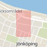 Karta som med röd fyrkant ramar in Jönköping, Nässjö, Värnamo, Jönköpings län