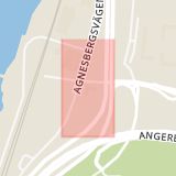 Karta som med röd fyrkant ramar in Göteborg, Blidvädersgatan, Mölndal, Östergårdsgatan, Borås, Åsvägen, Boda, Agnesbergsmotet, Västra Götalands län