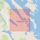 Karta som med röd fyrkant ramar in Västervik, Kalmar län