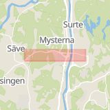 Karta som med röd fyrkant ramar in Norrleden, Hisingen, Göteborg, Kärravägen, Kungsportsavenyn, Landsvägsgatan, Västra Götalands län
