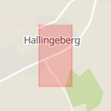 Karta som med röd fyrkant ramar in Hallingeberg, Västervik, Kalmar län