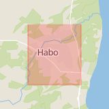 Karta som med röd fyrkant ramar in Habo Kommun, Habo, Jönköpings län