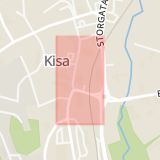 Karta som med röd fyrkant ramar in Rimforsa, Kisa, Kinda, Östergötlands län