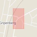 Karta som med röd fyrkant ramar in Gripenberg, Tranås, Jönköpings län