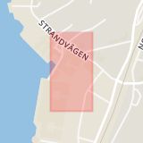 Karta som med röd fyrkant ramar in Strandnorum, Nordea, Stenungsund, Västra Götalands län