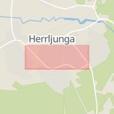Karta som med röd fyrkant ramar in Ringleden, Herrljunga, Västra Götalands län