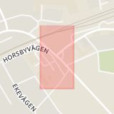 Karta som med röd fyrkant ramar in Storgatan, Alingsåsvägen, Herrljunga, Västra Götalands län