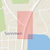 Karta som med röd fyrkant ramar in Sommen, Tranås, Jönköpings län