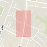 Karta som med röd fyrkant ramar in Fredriksberg, Wetterlingsgatan, Falköping, Västra Götalands län