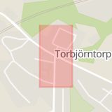 Karta som med röd fyrkant ramar in Torbjörntorp, Falköping, Västra Götalands län