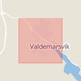 Karta som med röd fyrkant ramar in Valdemarsvik, Östergötlands län